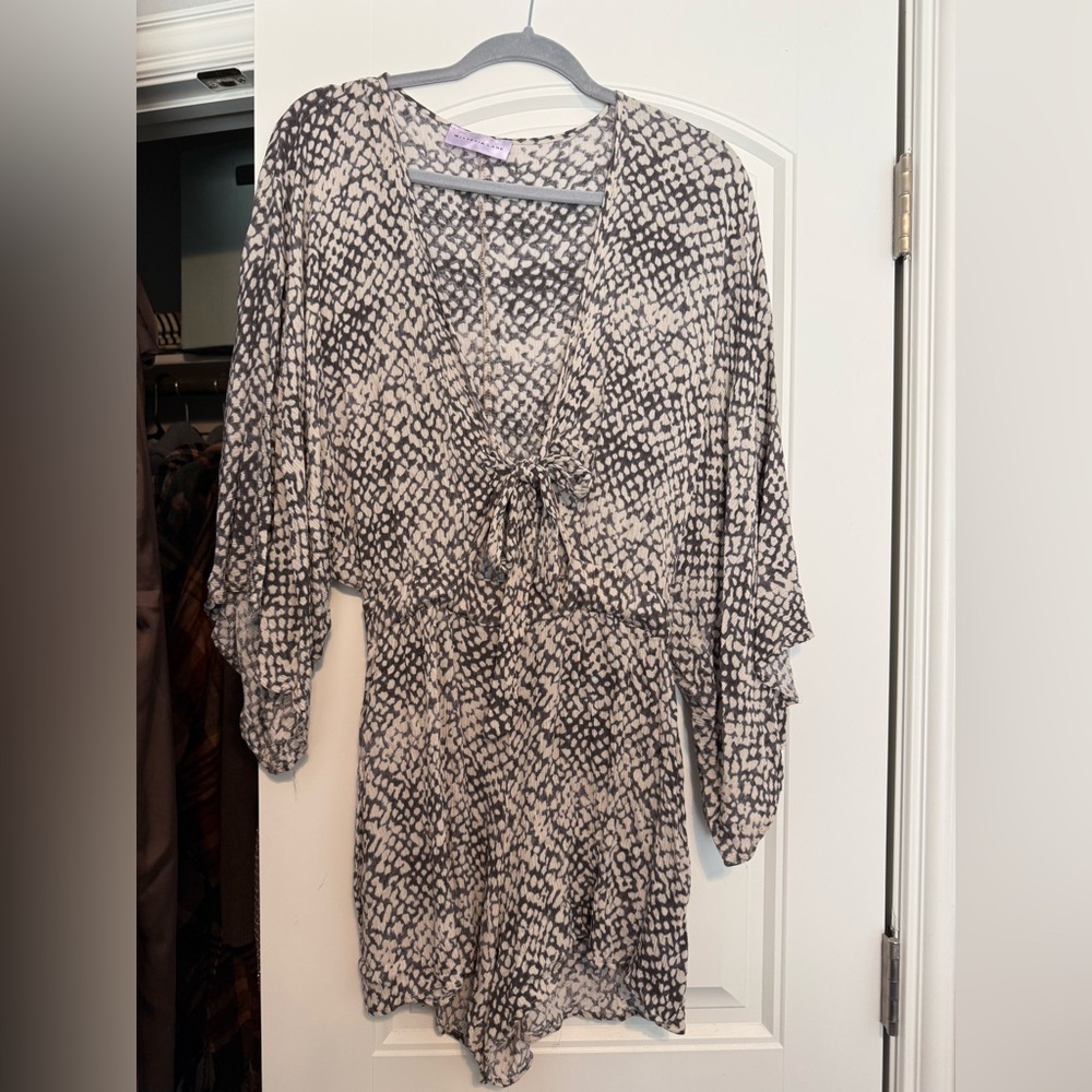 Patterned Black and Gray Jumpsuit